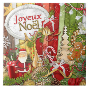 Joyeux Noel (Fransk God jul) Kakelplatta