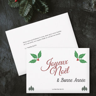 Joyeux Noël, Fransk God jul med Holly Julkort