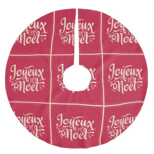 Joyeux Noel fransk God jul swashy font Julgransmatta Borstad Polyester