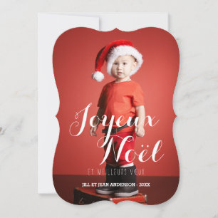 Joyeux Noël Fransk Helgdag-fotokort Julkort