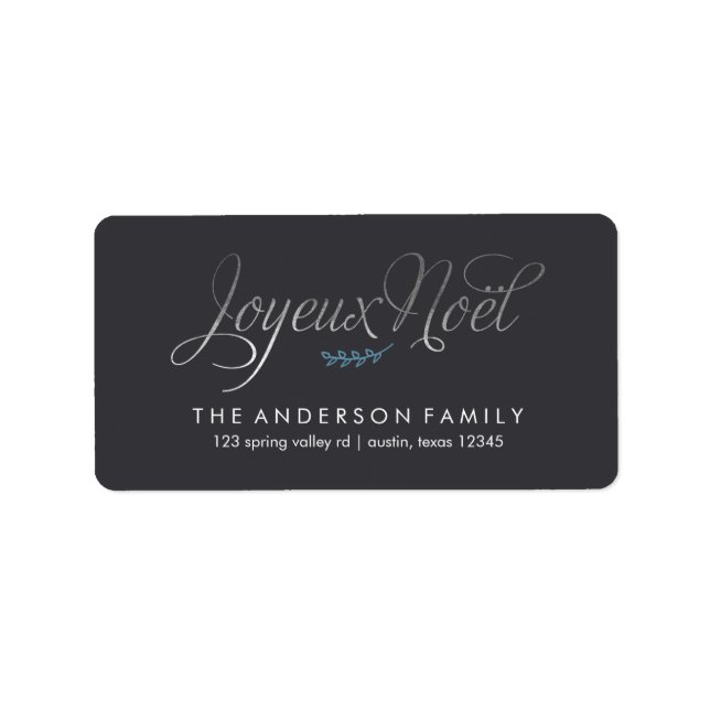 Joyeux Noel Fransk jul Adressetikett (Framsidan)