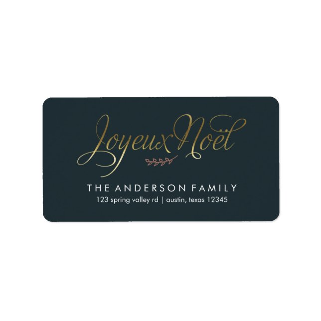 Joyeux Noel Fransk jul Adressetikett (Framsidan)