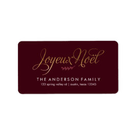 Joyeux Noel Fransk jul Adressetikett