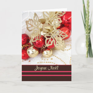 Joyeux Noël fransk jul - baubles Helgkort
