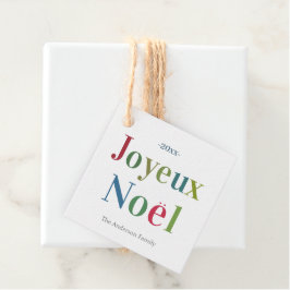 Joyeux Noel Fransk Jul - färgfull Gåvor Etiketter
