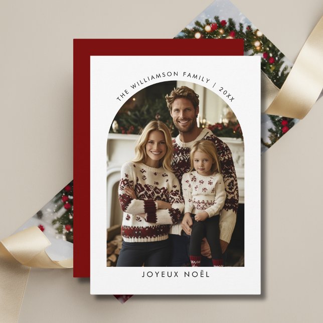 Joyeux Noël Fransk jul Greetings Arch Photo Julkort (Skapare uppladdad)