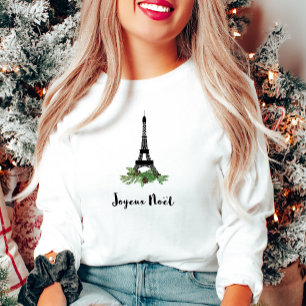 Joyeux Noel Fransk jul med Eiffel Torn Tee
