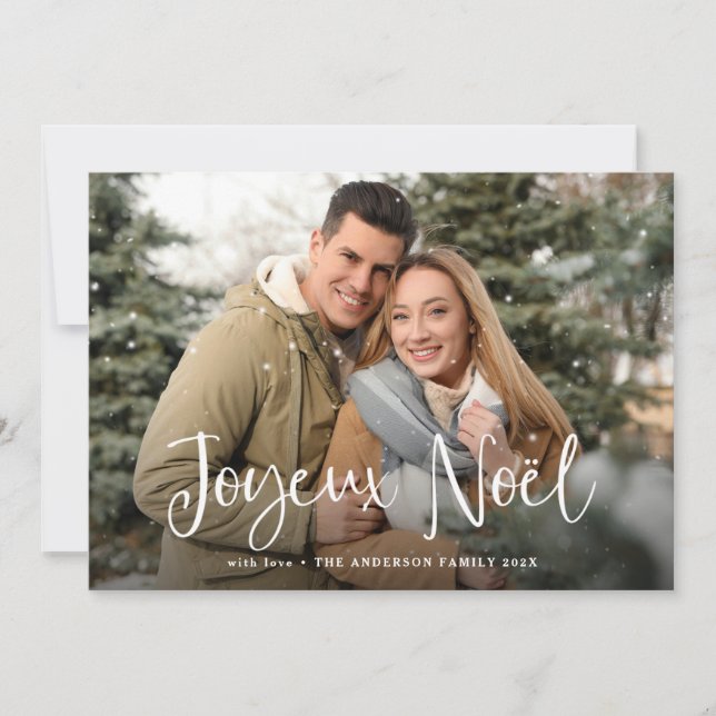 Joyeux Noel | Fransk jul med foto Julkort (Framsida)