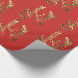 Joyeux Noel Fransk jul Red och Guld Presentpapper
