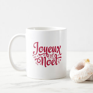 Joyeux Noel Fransk jul, vit hälsning Kaffemugg