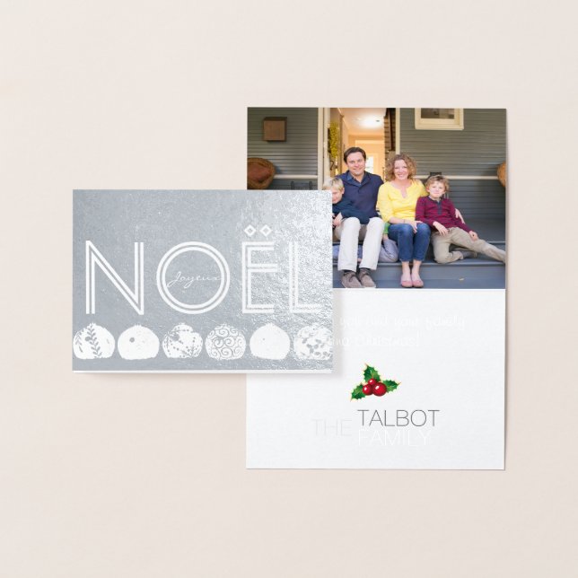 Joyeux Noel Fransk julfotopapport Folierat Kort (Display)