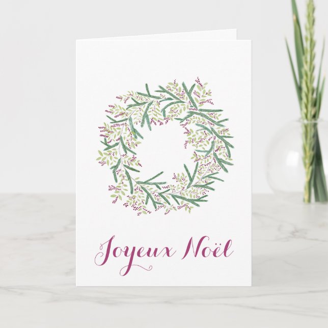 Joyeux Noël, Fransk Julkrans Helgkort (Framsida)