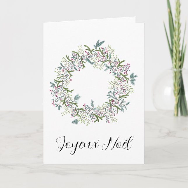 Joyeux Noël, Fransk Julkrans Helgkort (Framsida)