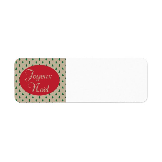 Joyeux Noel - Fransk julrekomtiketter Returadress Etikett (Framsidan)