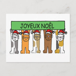 Joyeux Noel fransk lycklig jul, Cats. Helg Vykort
