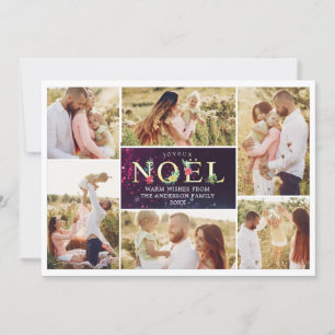 Joyeux Noel Fransk Modern jul Photos Collage Julkort