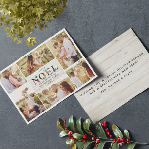 Joyeux Noel Fransk Modern jul Photos Collage Julkort