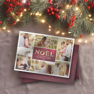 Joyeux Noel Fransk Modern jul Photos Collage Julkort