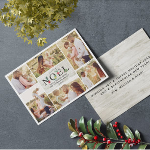 Joyeux Noel Fransk Modern julfotosamling Julkort