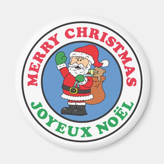 Joyeux Noel Fransk Santa Magnet (Framsidan)