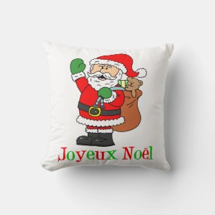 Joyeux Noel Fransk Santa Santa Santa Kudde