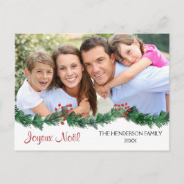 Joyeux Noël Fransk Script Photo Card Helg Vykort