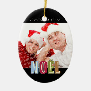 Joyeux Noel funky Red grönt blue christmas helgdag Julgransprydnad Keramik