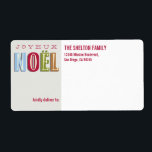 Joyeux Noel funky röd grönt Juldag anpassningsbar Fraktsedel<br><div class="desc">Låt dessa funky- och chic-etiketter hjälpa dig att sprida helgdag! Designfunktionen hälsning "Joyeux Noel" i funky färg och teckensnitt. Spara och förtjusning åt mottagarna! Anpassa sidhuvudet med ditt namn och din returadress. Använda ett ord-bearbetningsprogram hemma för att koppla dina e-postlistor för enkel utskrift. Dessa chic och enkla att märka användor...</div>