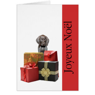 Joyeux Noël german shorthar pointer puppy Hälsningskort