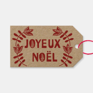 Joyeux Noel Gift Märkres Presentetikett