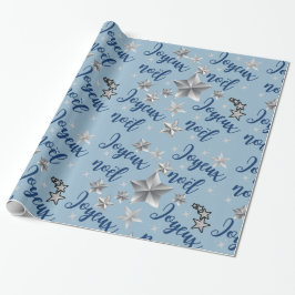Joyeux Noël - God jul - Blue & Silver Presentpapper