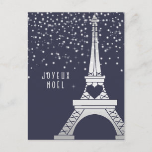 Joyeux Noel god jul från Paris i vinter Helg Vykort