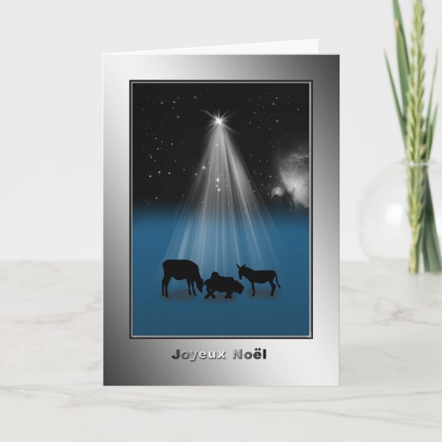 Joyeux Noël, "god jul," franskt kort (Framsida)