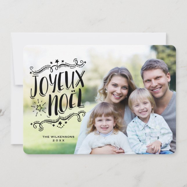 Joyeux Noel God jul Helgdag Photo Card Julkort (Framsida)