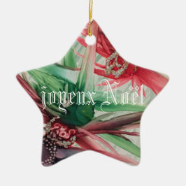 joyeux Noel/God jul i Fransk Julgransprydnad Keramik