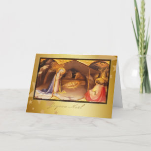 joyeux Noël, god jul i franskt, nativity Helgkort