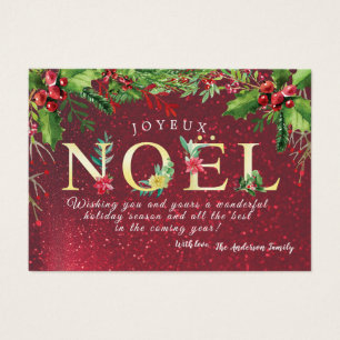Joyeux Noel God jul New Year Helgdag Wish Visitkort