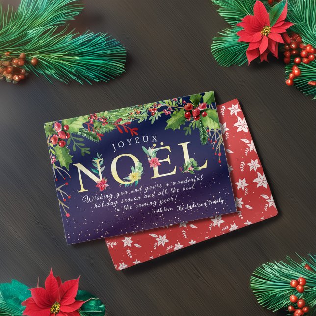 Joyeux Noel God jul New Year Helgdag Wish Visitkort (Skapare uppladdad)