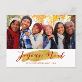 Joyeux Noel Gold Foil Swash Helgdag Photo Helg Vykort