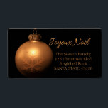 Joyeux Noël Golden ornament label Fraktsedel<br><div class="desc">Lägg till en speciell detalj i helgdag! Det finns många olika kort tillgängliga,  så plocka den utformning och formulering du vill ha. Bläddra i butiken eller sök efter "portosabbianatalelabel".</div>