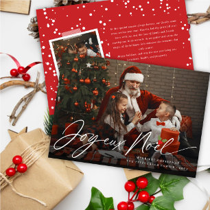 Joyeux Noel Handwrite-skript Julfoto Julkort