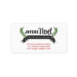 Joyeux Noel Helgdag Adressetiketter