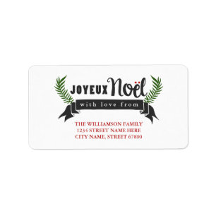 Joyeux Noel Helgdag Adressetiketter