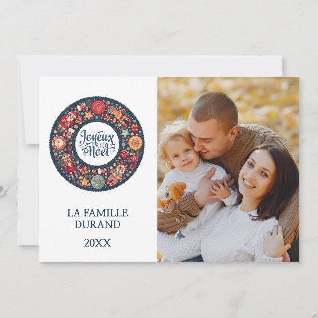 Joyeux Noel Helgdag Card Julkort (Framsida)