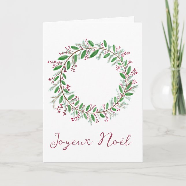 Joyeux Noël, Helgdag för julkrans i Fransk Helgkort (Framsida)