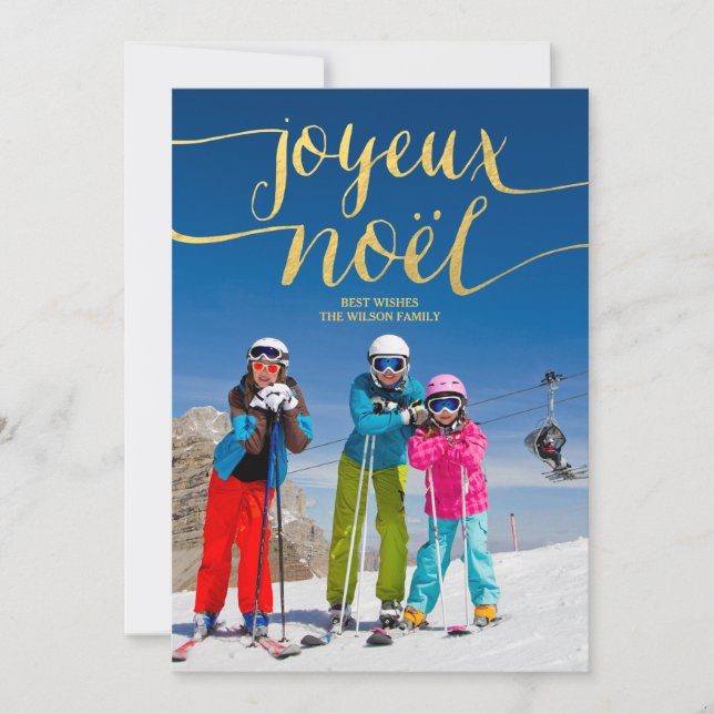 Joyeux Noel | Helgdag-fotokort Julkort (Framsida)