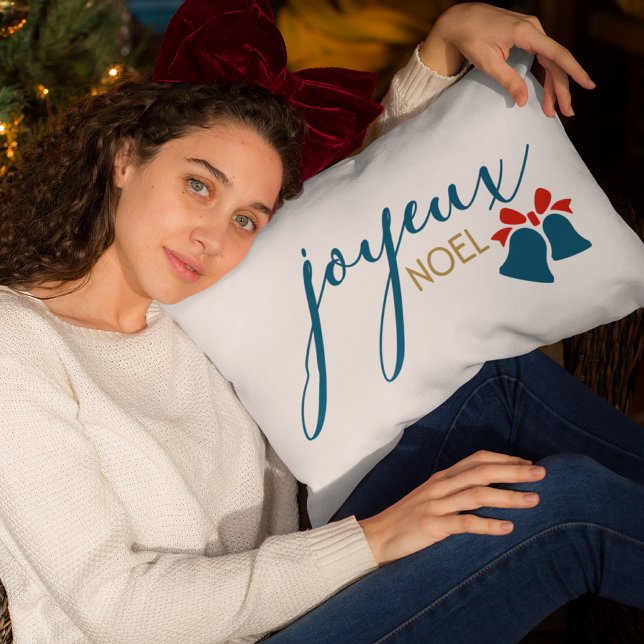 Joyeux Noel-Helgdagarna Script Klockor Lumbarkudde (Skapare uppladdad)