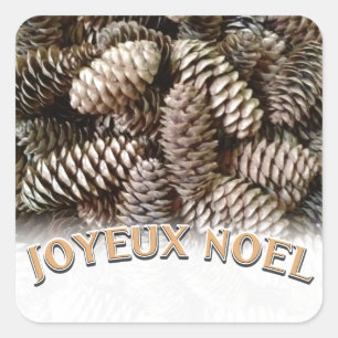 Joyeux Noel jul Helgdag Gräs Cone Fyrkantigt Klistermärke