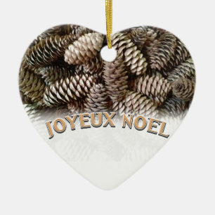 Joyeux Noel jul Helgdag Gräs Cone Julgransprydnad Keramik