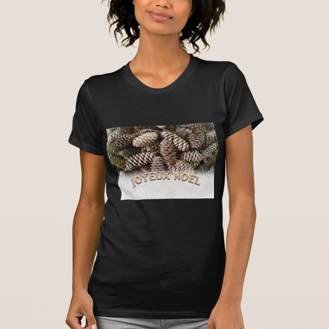 Joyeux Noel jul Helgdag Gräs Cone Tee Shirt (Framsida)